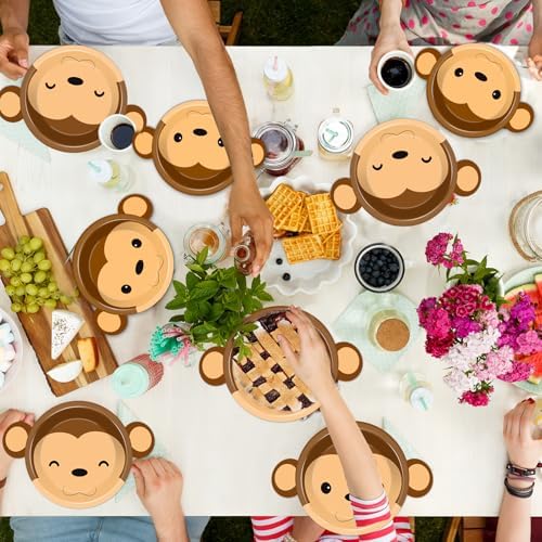 Durable 350gsm paper construction of monkey party plates