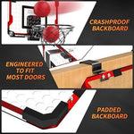Electronic scoreboard display on Temi door basketball hoop