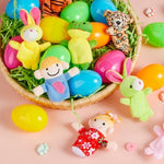 Assorted colorful plastic egg shells packed ready for classroom reward distribution