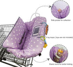 Machine washable baby trolley cushion showing the anti slip suede back fabric