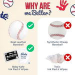 Circa Print newborn baseball keepsake showcasing the clear acrylic display case.