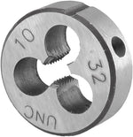 Burkit Number 10-32 UNF Round Threading Die front view cutting tool