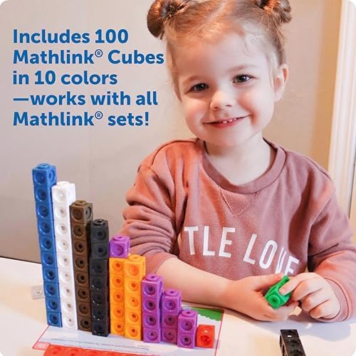 Close up view of two centimeter mathlink cubes being pressed and twisted together for fine motor development.