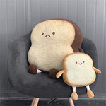Arabest cute sliced bread plushie cushion highlighting dense cotton stuffing and side stitching