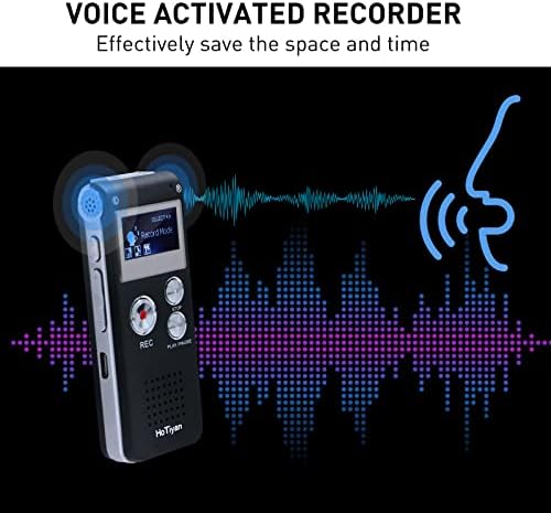 Compact 8 Gigabyte audio recording device displaying the built in microphone and side control buttons.