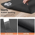 Dk177 Dark Gray Striped Pet Placemat easy clean material
