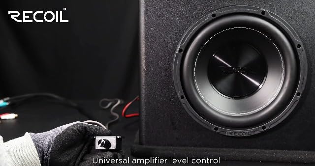Complete packaging view of the Recoil LC1 car audio remote level accessory.