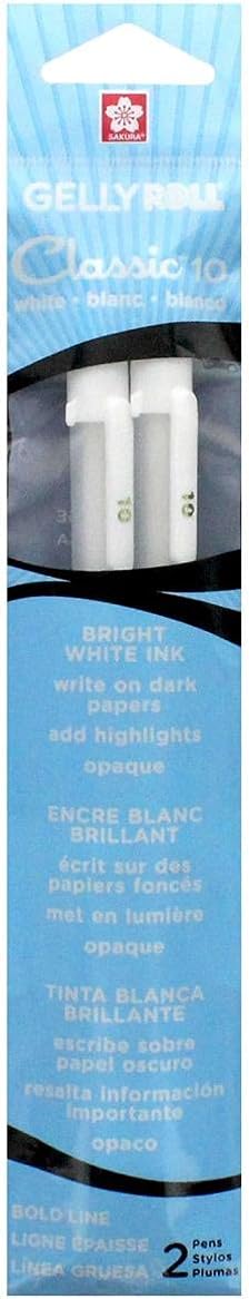 Sakura Gelly Roll Classic Bold Point White Gel Pens front view stationery