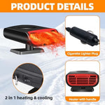 Compact vehicle windshield defogger plugging directly into a car cigarette lighter socket