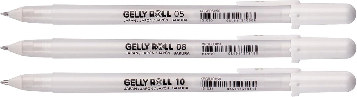 Sakura gel pen tip sizes close up view
