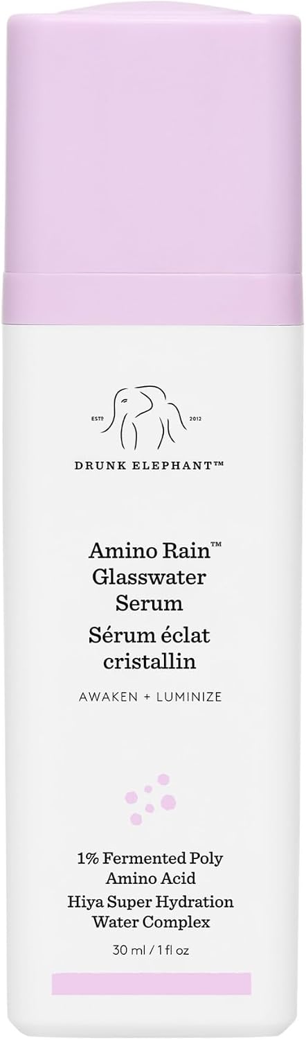 Drunk Elephant Amino Rain Glasswater Serum front view bottle