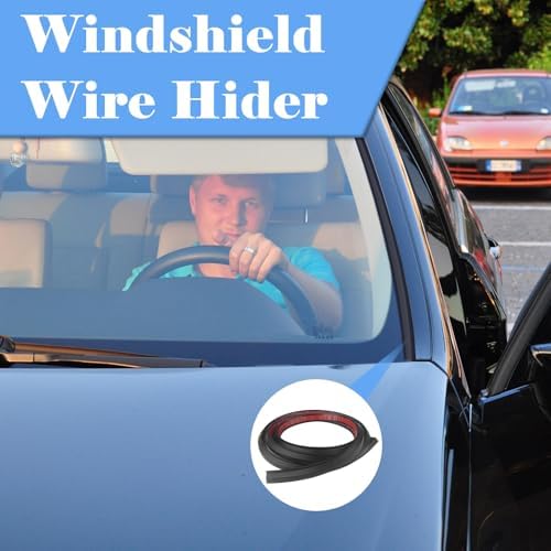 Luojiedejinbiao car cable concealer showing weather protection functionality against environmental sun and rain.