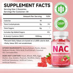 Mchokuu NAC supplement gummies nutritional information label