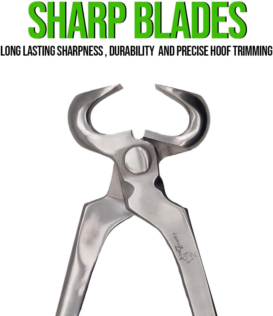 Vanadium steel cutting jaws of the equine hoof trimming tool