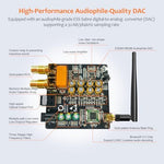 1Mii DS200Pro connected to a modern audio amplifier using gold-plated premium RCA cables