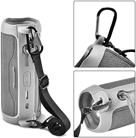 Comecase gel rubber skin for JBL Flip 6 speaker with shoulder strap side view