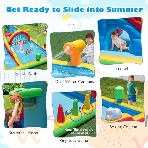 Kids playing in Bountech mega water bounce house