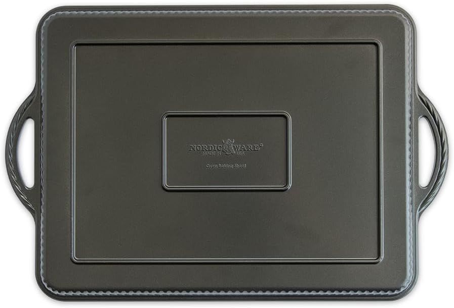 Nordic Ware Procast Baking Sheet graphite finish surface