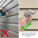 Ten pack set of damage free outdoor siding hangers for home security systems.
