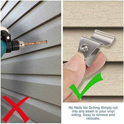 Ten pack set of damage free outdoor siding hangers for home security systems.