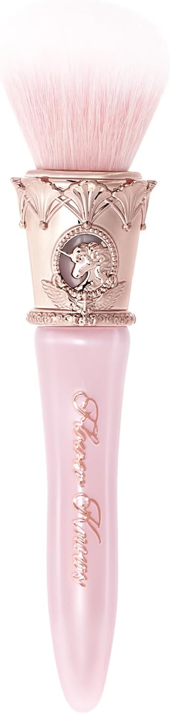 Flower Knows Knight Unicorn Angled Blush Brush, Pink Sloped Face Powder Brush for Cheeks, Soft Fluffy Bristles, Pearlescent Handle, for Powder Blush, Highlighter & Soft Contour (Crystal Pink) - Image 1