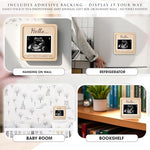 KATINAT baby announcement sign being held to demonstrate its four point two five inch compact size.