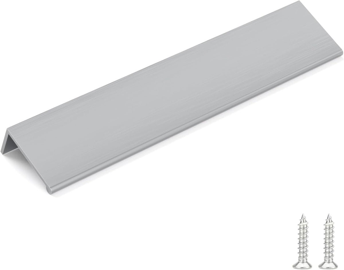 Goldenwarm brushed nickel finger edge pull front view