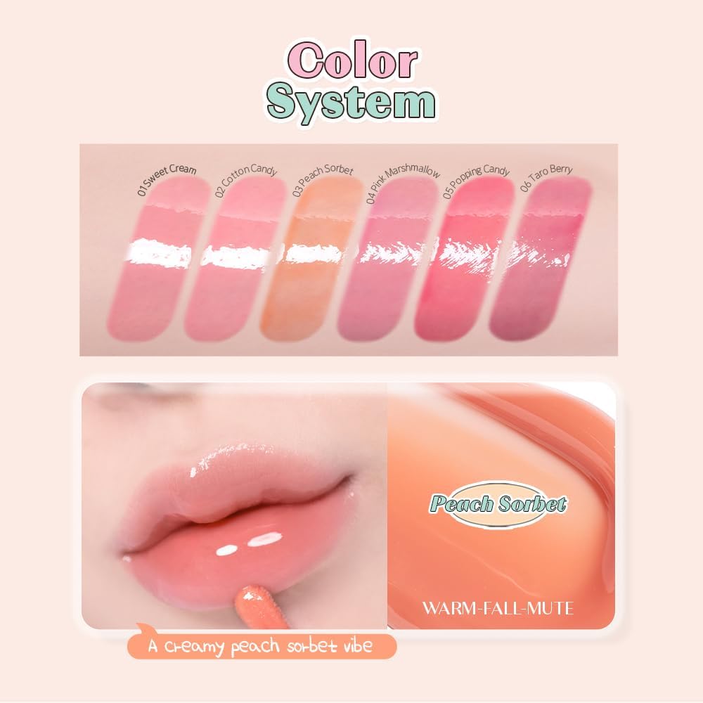 Etude glass like mirror shine moisturizing lip gloss for dry lips