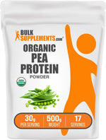 BulkSupplements.com Organic Pea Protein Powder - Plant Based & Vegan Protein Powder - Unflavored & Gluten Free, 30g per Serving, 100g (3.5 oz) (Pack of 1) - Image 9