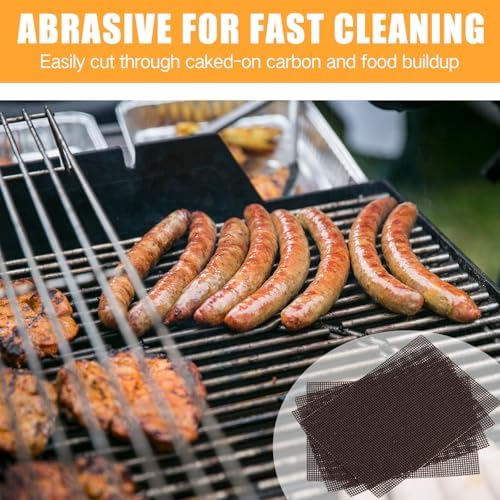 Abrasive nylon mesh screen pad for professional grill maintenance