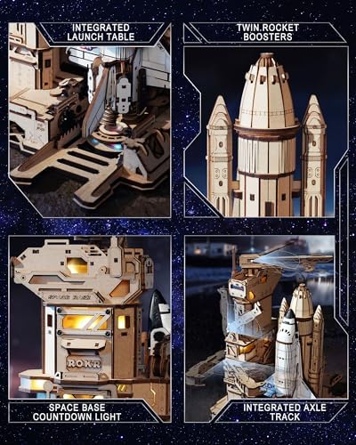 Top down view of the ROKR 3D puzzle shuttle on display