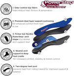Underneath view of PowerStep Maxx insoles showing the firm polypropylene support shell.