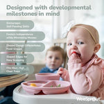Toddler eating from WeeSprout divided suction plate