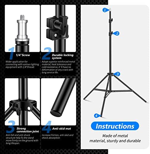 Neewer portable six feet light stand showing stable base footprint on studio floor