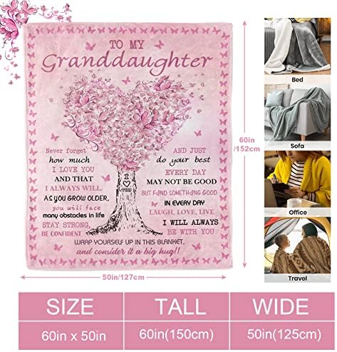Quilazy granddaughter blanket folded on a bed for home decor