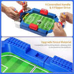 SOGLIM portable soccer board game for kids demonstrating sloped pitch and anti slip handles