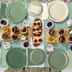Oigco sage green party tableware set arranged for a birthday