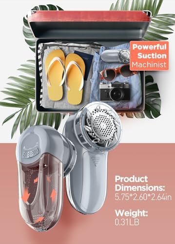 Bymore fabric shaver lint collection chamber being emptied after use.