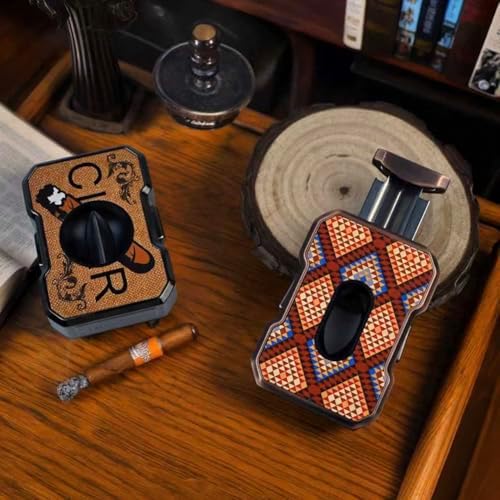 V-Cut Cigar Cutter ，23mm Max Stainless Steel Sharp Blade Cigar Guillotine Scissors Cigar Diameter Guillotine for Men Gift (Phantom Rhombus Color) - Image 4