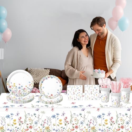 Authentic USA imported wildflower watercolor theme party essentials package overview