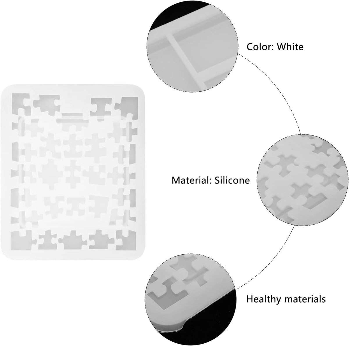 EXCEART DIY epoxy crystal jigsaw art mold close up