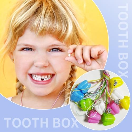 Top down view of 10 piece baby tooth keepsake box set in various colors
