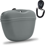 Waterproof dishwasher safe dog treat holder clipped securely onto a waistband