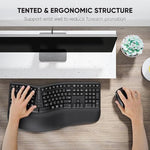 MEETION curved ergonomic desktop set premium black finish for professional workspaces