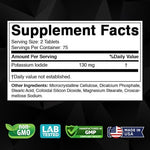 Vitabod emergency thyroid support tablets supplement facts label details