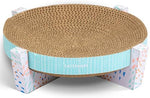 Catstages 2 in 1 corrugated cardboard cat lounge bed highlighting the textured scratching surface and sturdy frame design.