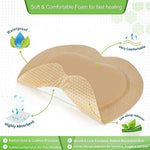 NeuHeils coccyx wound bandage showcasing the seven by seven inch sizing dimensions.