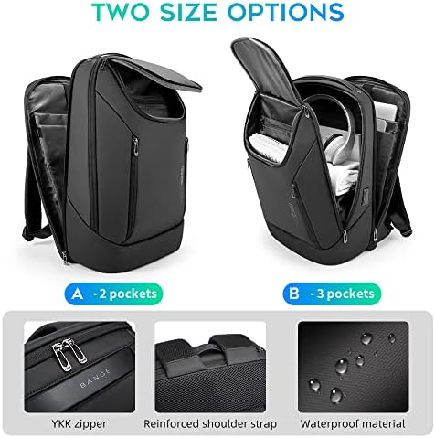 Premium BANGE laptop bag highlighting the integrated external USB charging port functionality