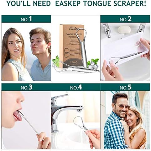Easkep rust proof tongue scraper tool for fresh breath