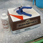 Novacan diamond bit and saw blade protector fluid package details for stained glass crafting.